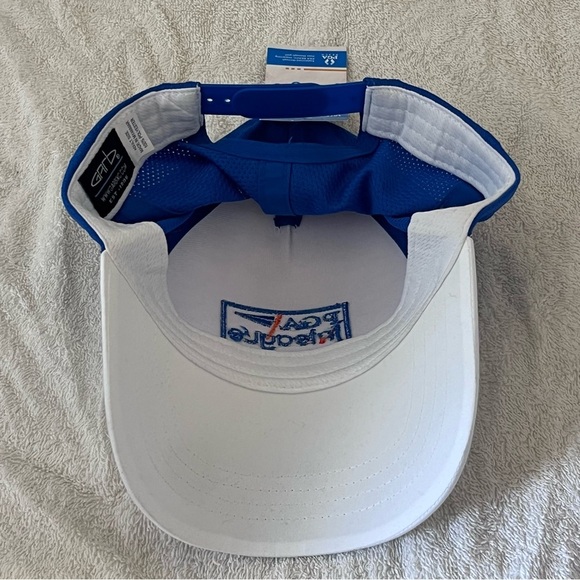 PGA Jr. League Adult Adjustable White and Blue Golf Cap - Picture 4 of 8